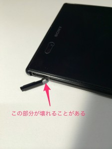 microUSB端子のキャップ